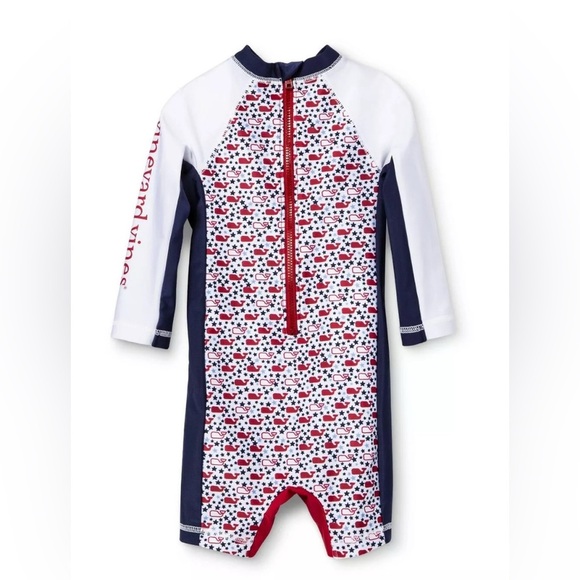 Vineyard Vines Kids Swim One Piece - White, Red, Navy - 18 months - Picture 2 of 10